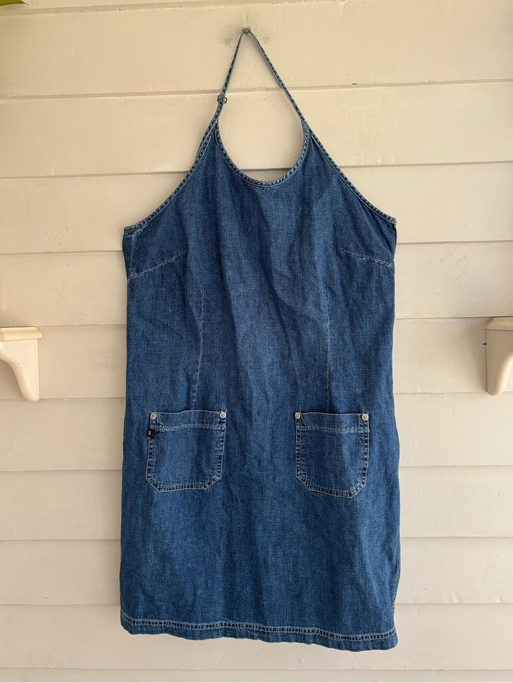 Vintage Y2K Polo Jeans Co. Ralph Lauren Jean Denim Halter Dress Size Large